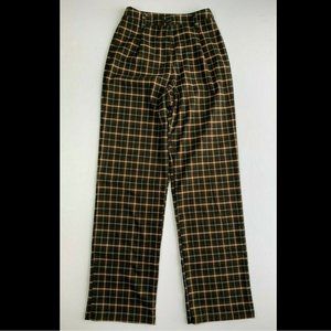 Brandy Melville High Rise Loose Fit Brown Plaid Pants - NWT Small